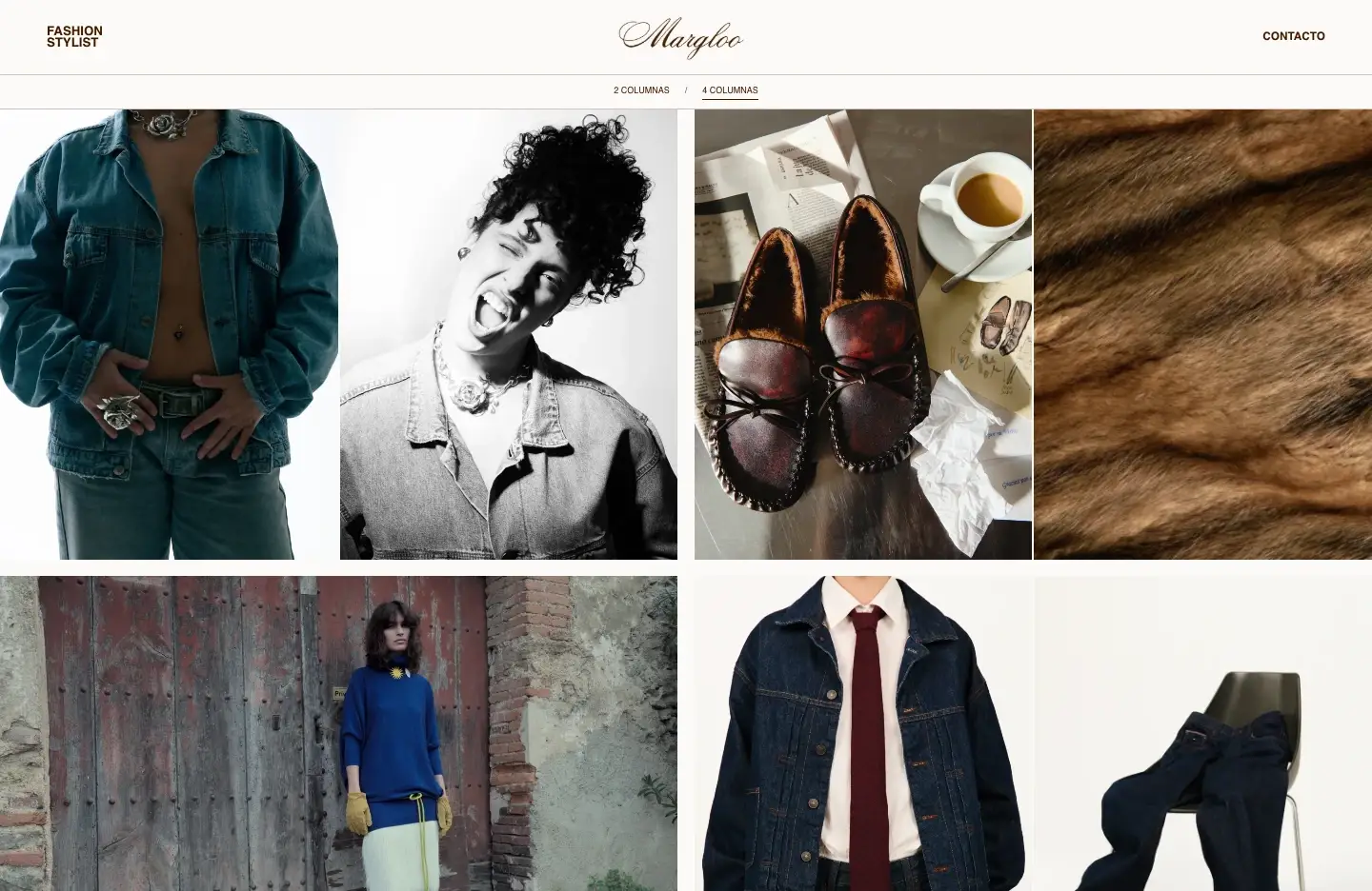 Portfolio de Margloo con una selección de editoriales de moda.